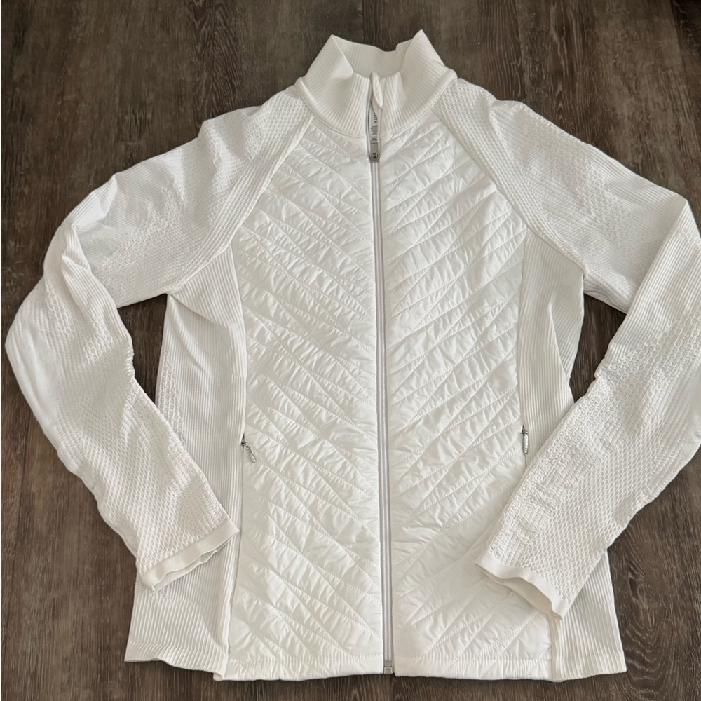 Athleta Women's Cream Quilted Puffer Jacket